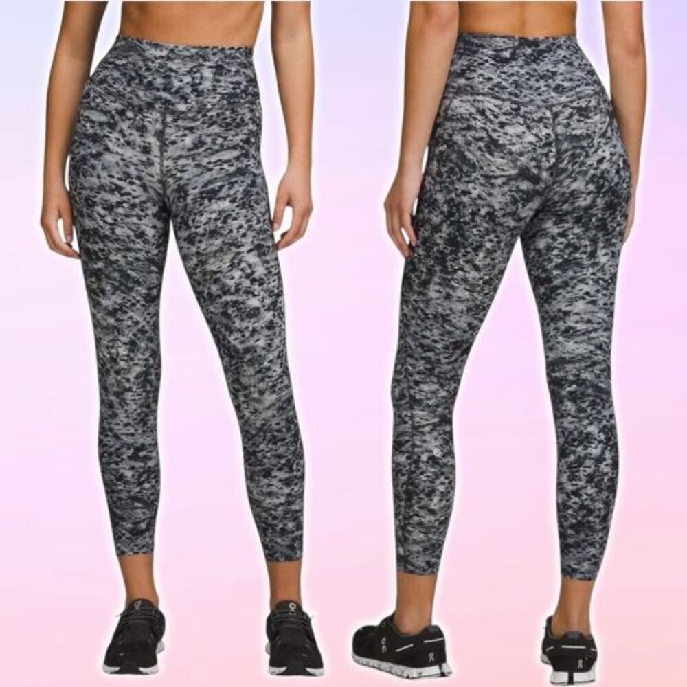 LULULEMON Base Pace High-Rise Tight 25" Size 4 Estuary Grey Multi